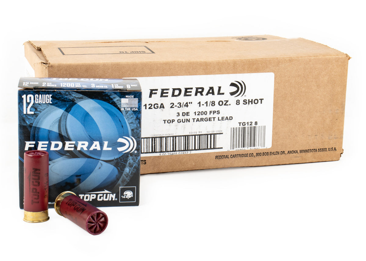 Federal Top Gun 12ga 2-3/4" 1-1/8oz 8 Shot - 250rd Case
