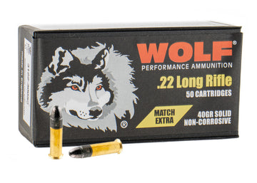 Wolf Match Extra 22 LR 40 gr Round Nose 500 Round Box