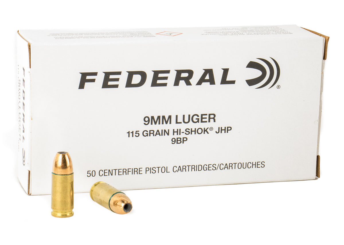 Federal 9mm Luger 115gr Hi-Shok JHP - 1000rd