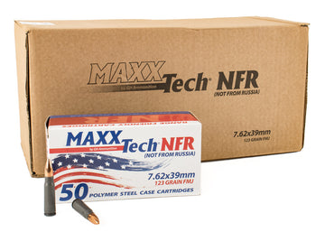 7.62x39mm Ammunition NFR (Not From Russia) MTNFR762 123 Grain Steel Case Full Metal Jacket 500 Rounds