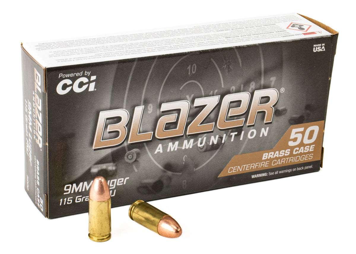 CCI BLAZER BRASS 9mm 115 GR FMJ 1000RD CASE CCI5200