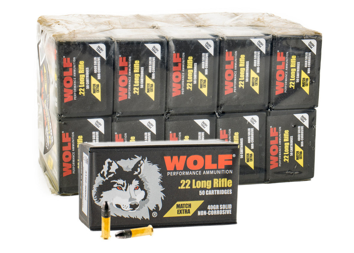 Wolf Match Extra 22 LR 40 gr Round Nose 500 Round Box