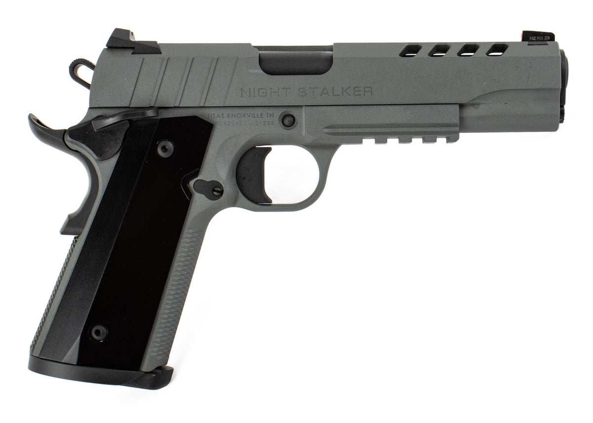 TISAS 1911 Night Stalker 10mm Auto 5" Grey - 8+1 Capacity Semi-Auto Pistol with Threaded Barrel