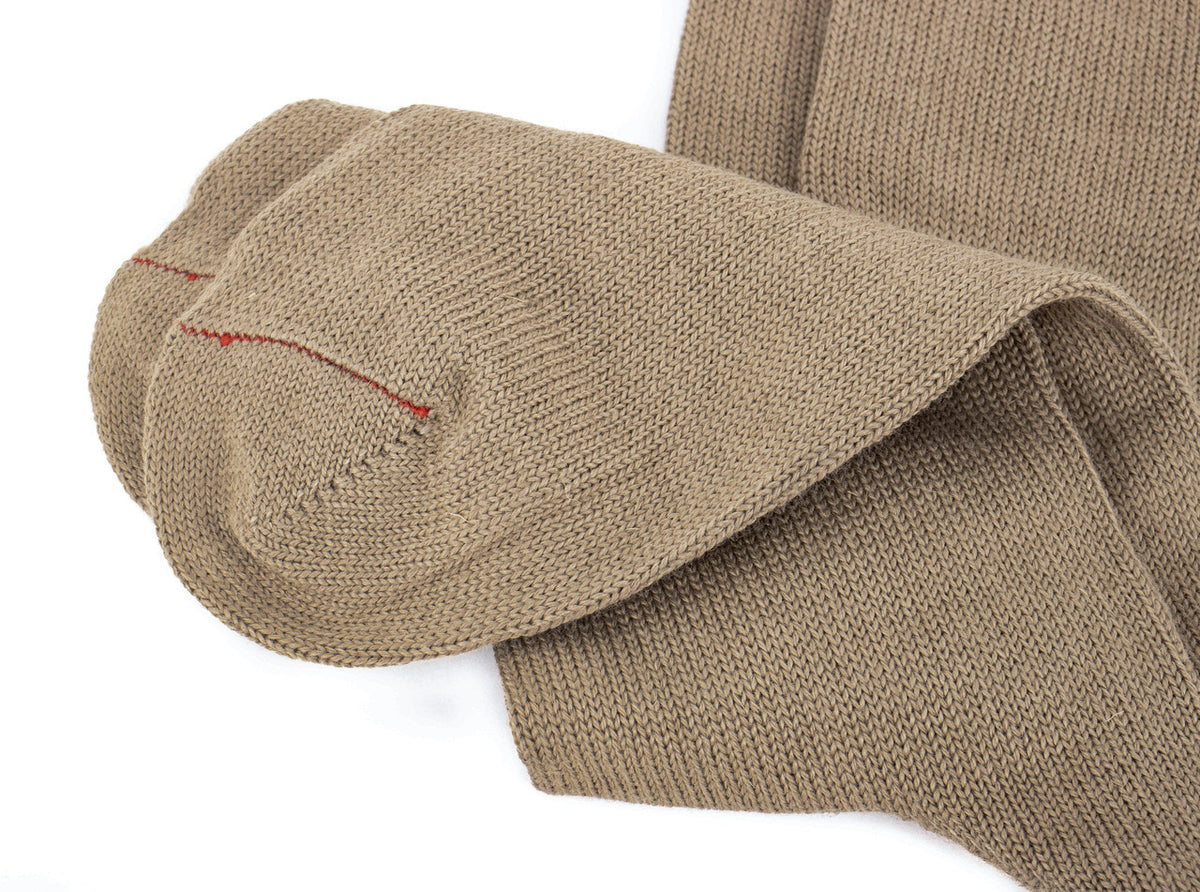 Italian Cotton Boot Socks Like New - Coyote