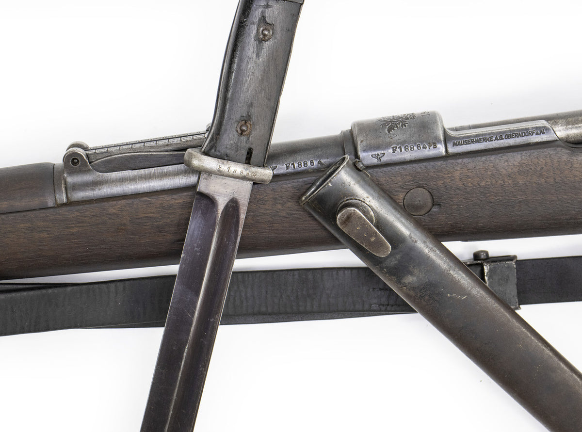 German Kar98k M937B 8mm WWII (Portuguese Contract) Mauser - Matching Bayonet and Serial Number F18864PB