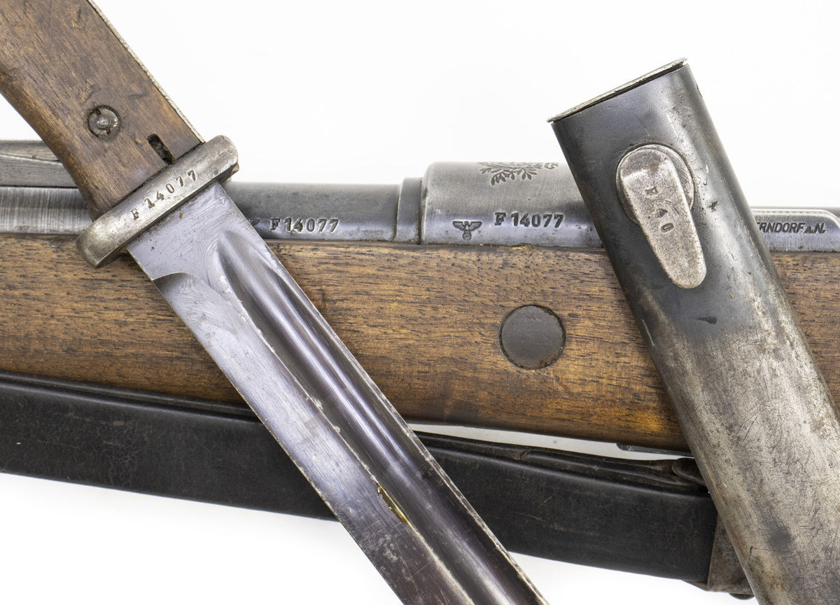 German Kar98k M937B 8mm WWII (Portuguese Contract) Mauser - Matching Bayonet and Serial Number F14077