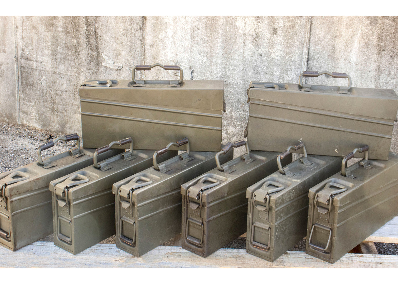 MILITARY　BOX German Original Unmarked MG42 Ammo Can Postwar Green – Centerfire