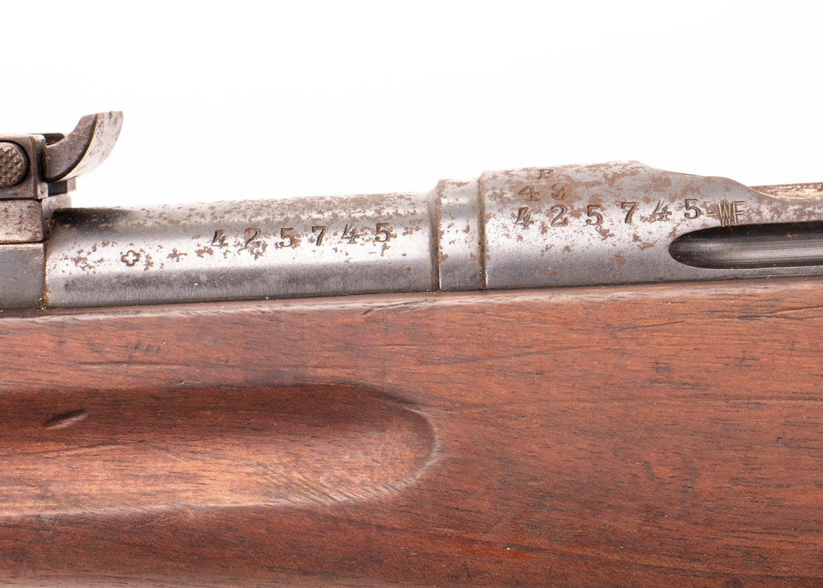 Swiss G1911 7.5x55mm Straight Pull Rifle 30.79" Barrel -  Matching Serial Number, Fair Condition, Charging Handle Knob Cracked/Broken - C&R Eligible