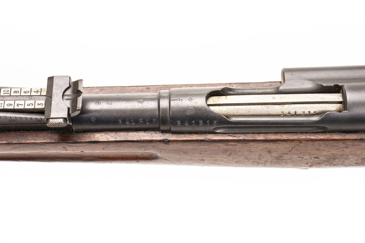 Swiss 1896/11 7.5x55mm Straight Pull Rifle 30.75" Barrel - Matching Serial Numbers, Good Condition, Cracked Stock - C&R Eligible