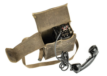 U.S. EE-8-B Field Telephone w/ OD Canvas “A.B.L.” Carry Case – WWII/Korea/Vietnam-Era Surplus