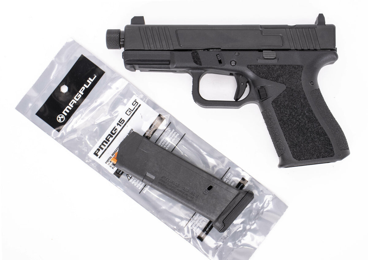 Combat Armory CA19 9mm Luger Pistol RMRTL Threaded Barrel with Suppressor height Polymer Sights - Compatible With Gen 3 Glock® 19 Parts
