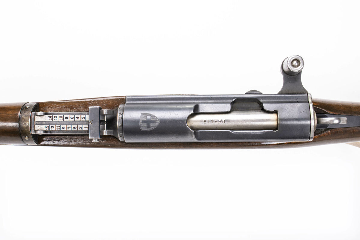 Swiss K31 7.5x55mm Straight Pull Rifle -  Good Surplus Condition:  Cracked - C&R Eligible