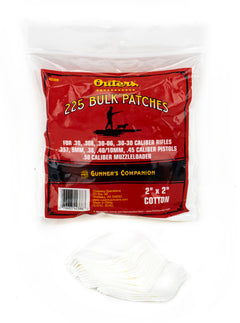 Outers Cleaning Patches .30cal - .50cal 2"x 2" Cotton 225 Count Pack
