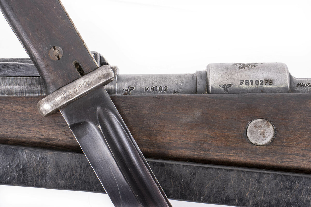 German Kar98k M937B 8mm WWII (Portuguese Contract) Mauser - Matching Bayonet and Serial Number F8102PB