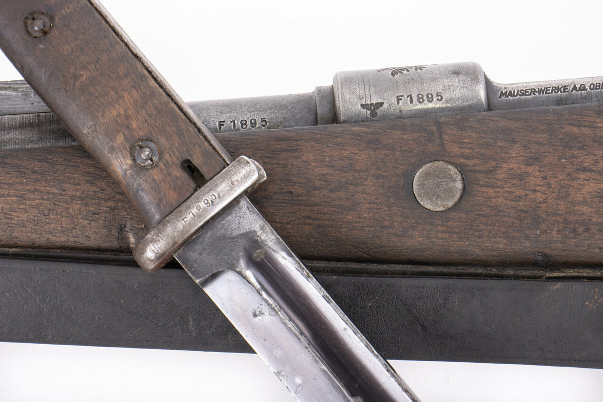 German Kar98k M937B 8mm WWII (Portuguese Contract) Mauser - Matching Bayonet and Serial Number F1895