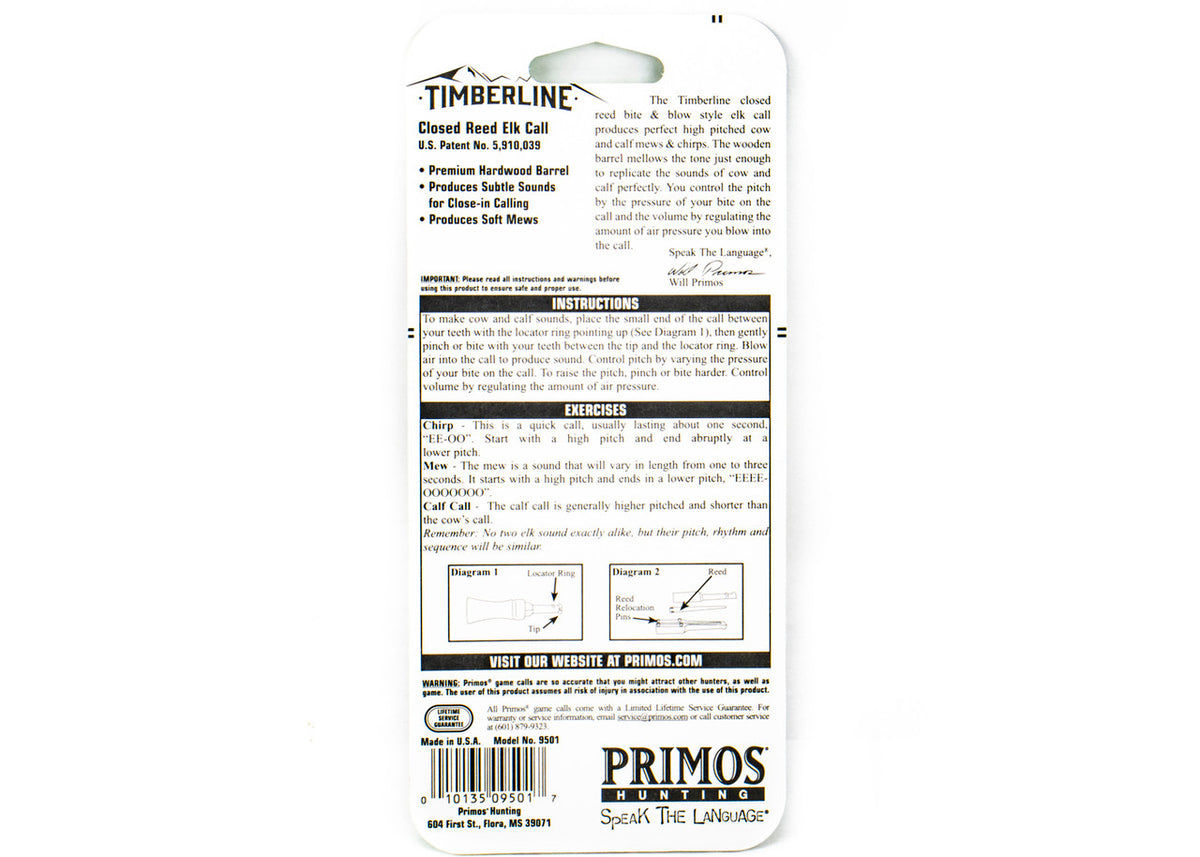 Primos Elk Call Timberline Closed Reed