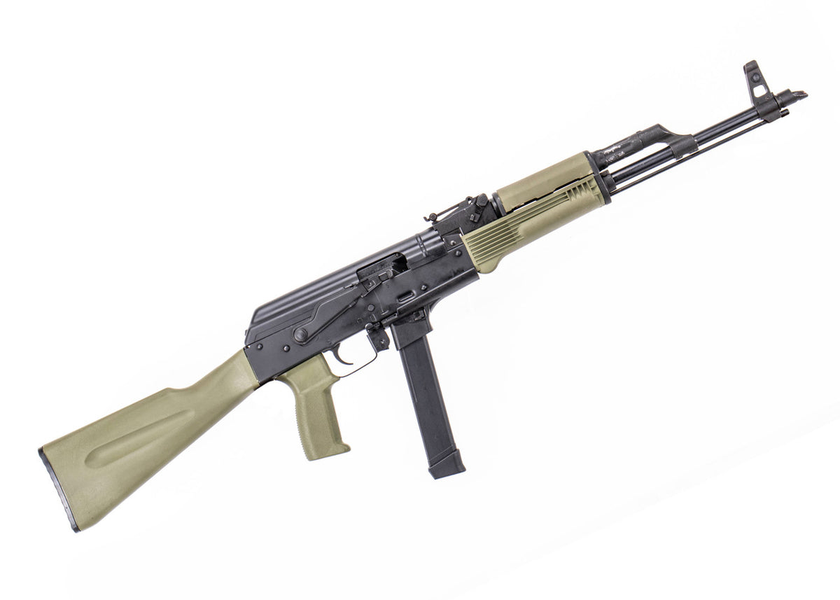 Century Arms WASR-M 9mm Luger 17.50 Barrel w/ Synthetic Stock, Green Polymer Grip and Furniture