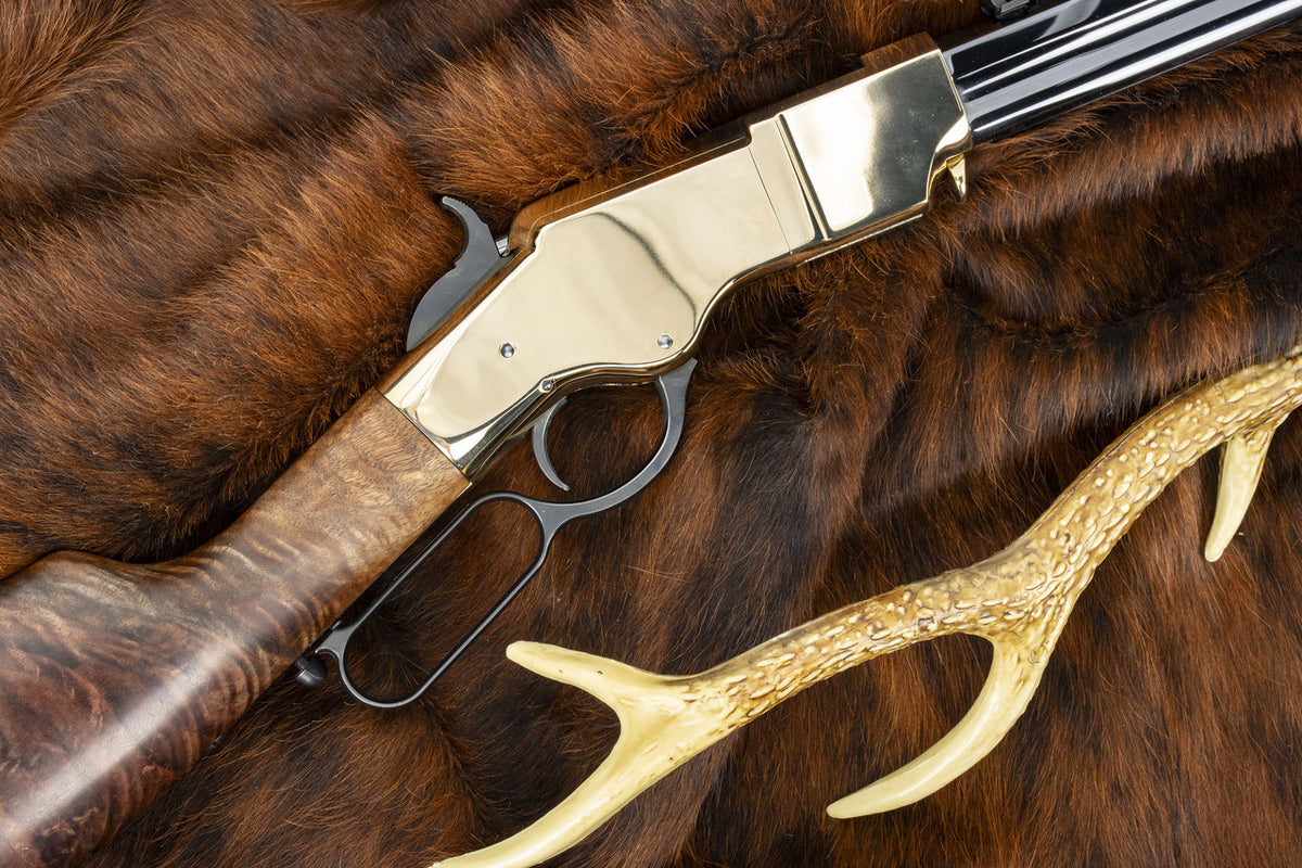 Henry H011 Original Henry Rifle 44-40 Win 13+1 24.50 Polished Brass Fancy American Walnut Right Hand
