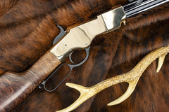 Henry H011 Original Henry Rifle 44-40 Win 13+1 24.50 Polished Brass Fancy American Walnut Right Hand
