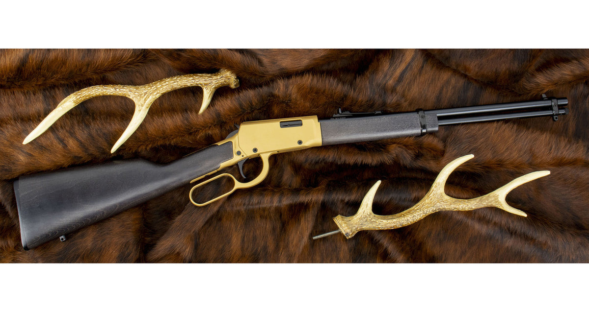 Rossi Rio Bravo 22LR 18" Polished Black Barrel Gold Finish Receiver Hardwood Stock