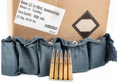 Turkish Surplus 8mm 900 Rd Case - 5rd Clips with Bandoliers