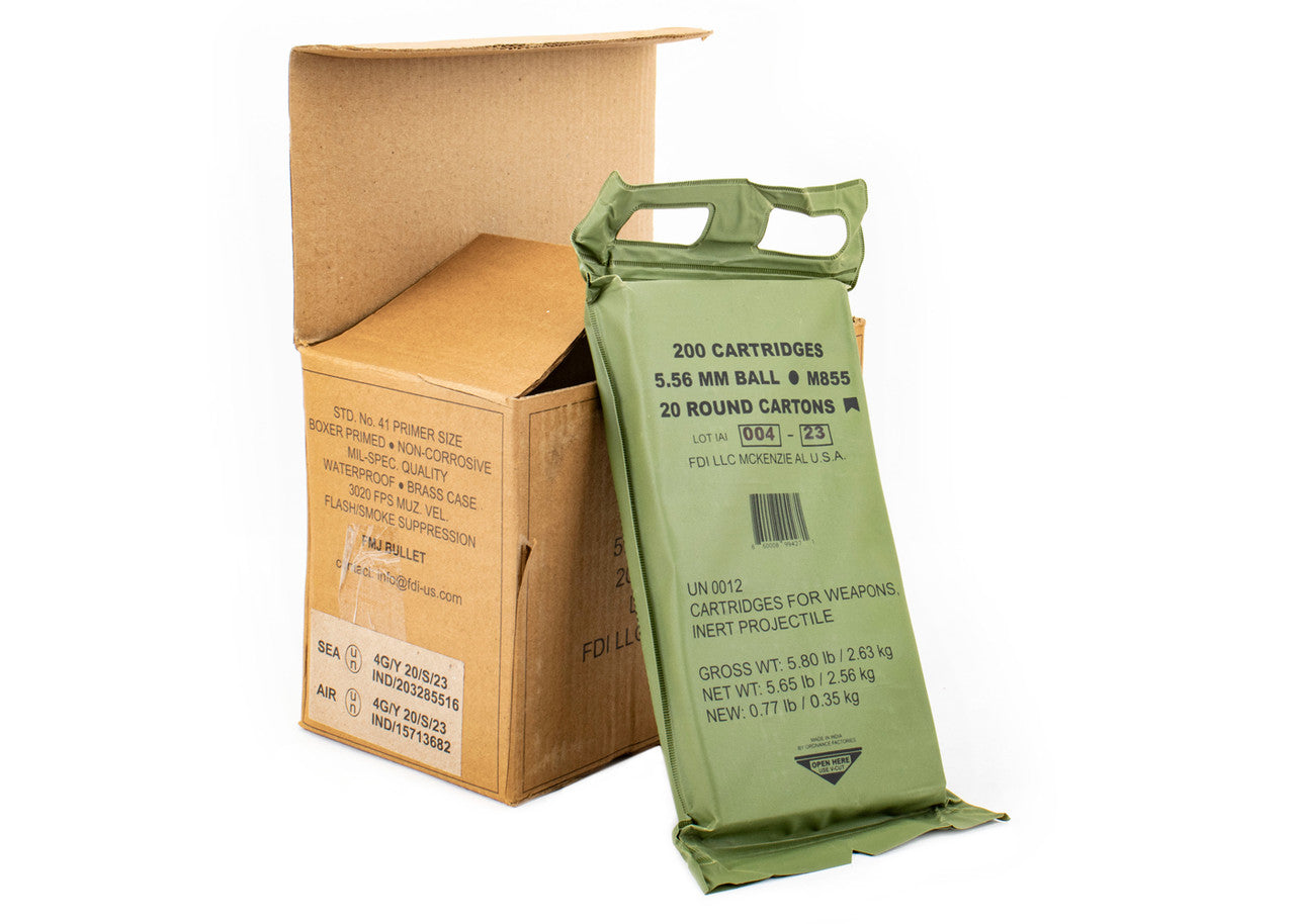 FDI M855 5.56 FMJ 62 GR Green Tip 200Rd Battle Pack – Centerfire