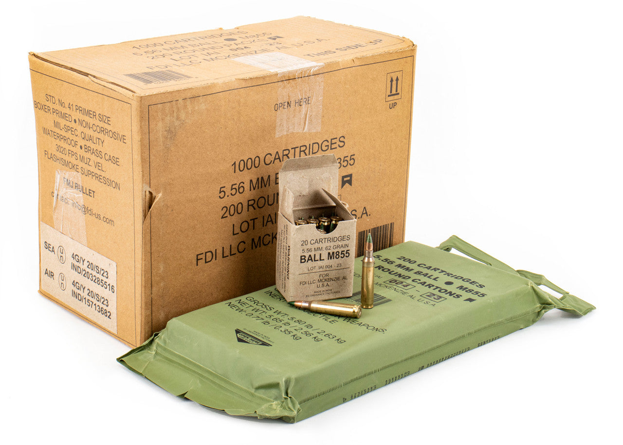 FDI M855 5.56 FMJ 62 GR Green Tip 200Rd Battle Pack – Centerfire