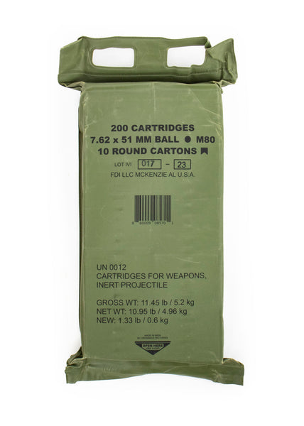 FDI 7.62X51 NATO (308) 149 GR FMJ M80 BALL - 200rd BATTLE PACK