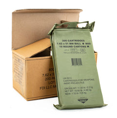 FDI 7.62X51 NATO (308) 149 GR FMJ M80 BALL - 200rd BATTLE PACK
