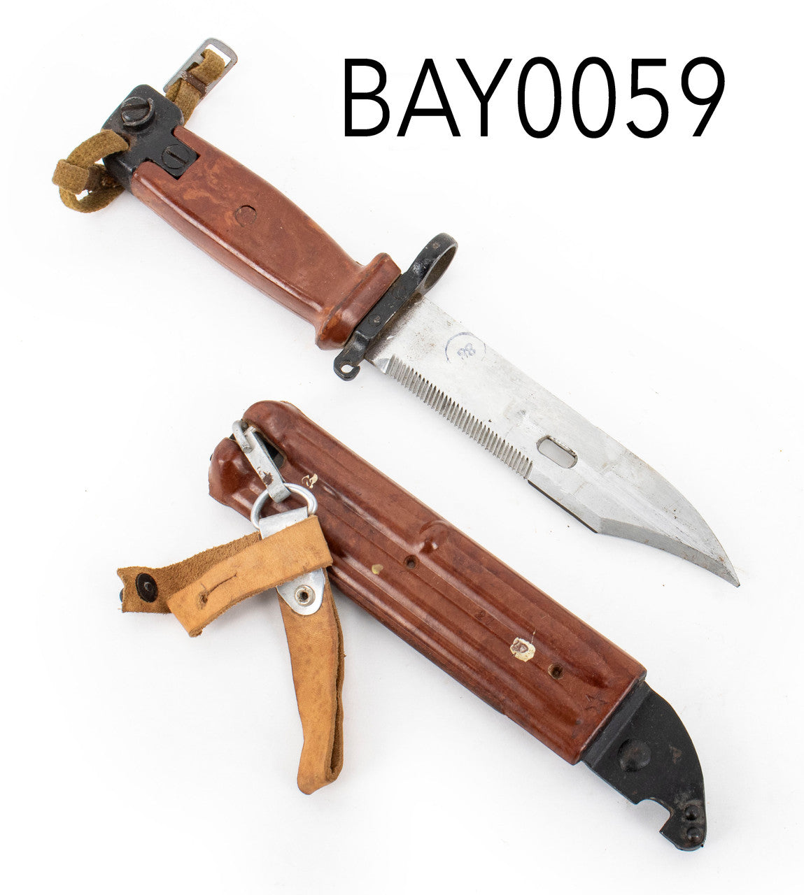 Russian Tula 6x4 AKM Type 2 Bayonet w/ Scabbard, Star on Crossguard