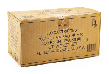 FDI 7.62X51 NATO (308) 149 GR FMJ M80 BALL - 600Rd Case