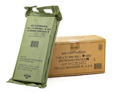 FDI 7.62X51 NATO (308) 149 GR FMJ M80 BALL - 600Rd Case