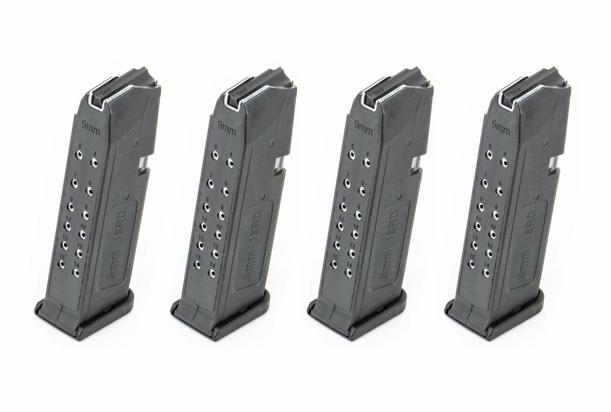 IMG Glock 19 & 26 9mm 15rd Magazine - 4 Pack