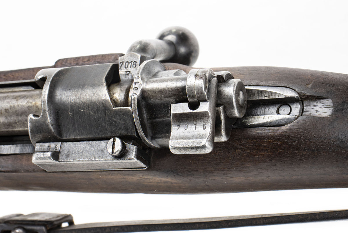 German Kar98k M937B 8mm WWII (Portuguese Crest) Mauser - Serial # Matches 8/10. Includes an original Bayonet and Sheath.