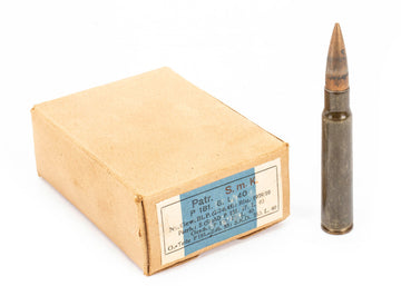 German Mfg. Hugo Schneider A.G. 8mm AP Military Surplus Ammo - P181 Collectors- 15rd