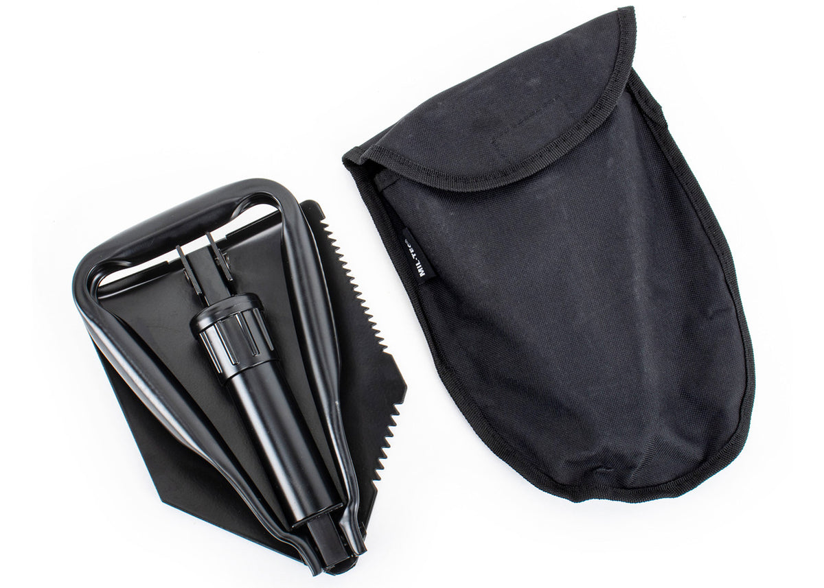 MIL-TEC® Black Trifold Shovel with Case