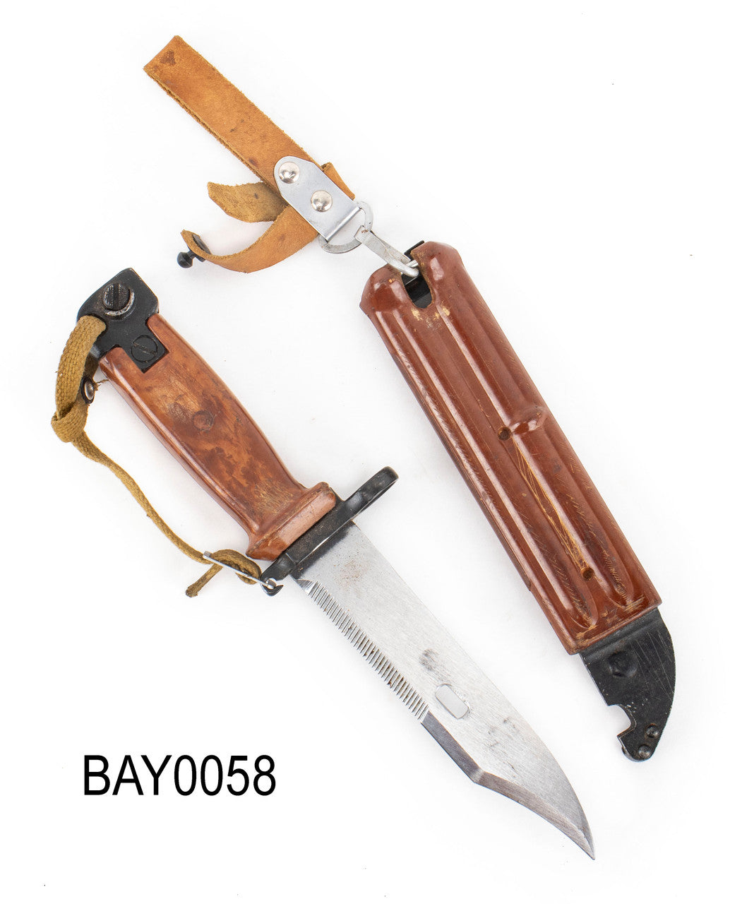 Russian Tula 6x4 AKM Type 2 Bayonet w/ Scabbard, Star on Crossguard