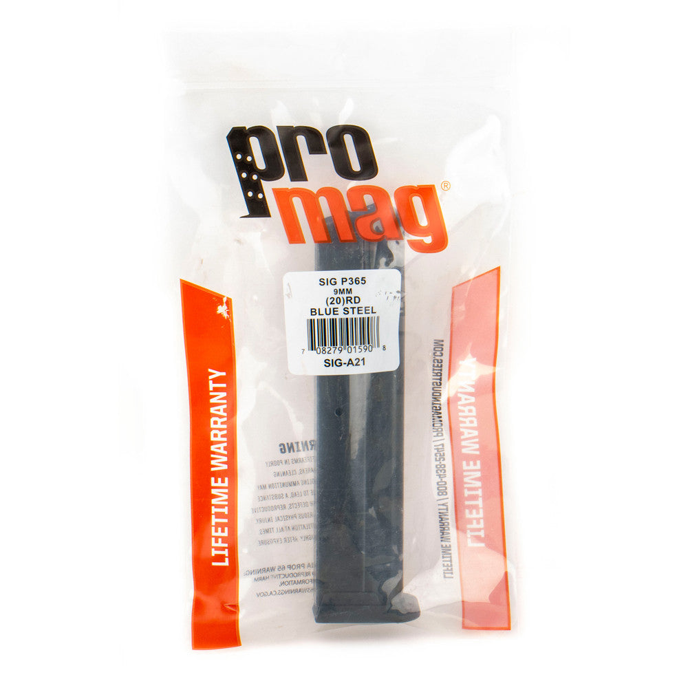 ProMag Sig Sauer P365 & P365XL 9mm 20 Round Magazine - Blue Steel