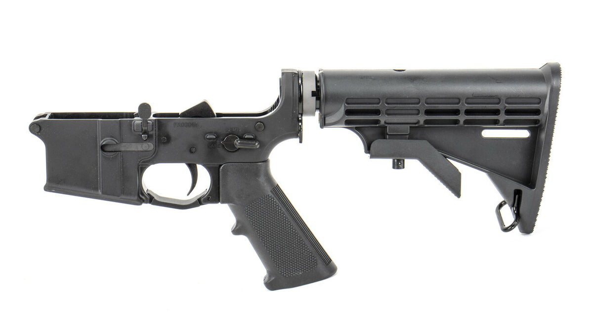 PLUMCRAZY MOD-A Complete Multi-Cal AR-15 Aluminum Lower Receiver w/M4 Buttstock