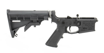 PLUMCRAZY MOD-A Complete Multi-Cal AR-15 Aluminum Lower Receiver w/M4 Buttstock