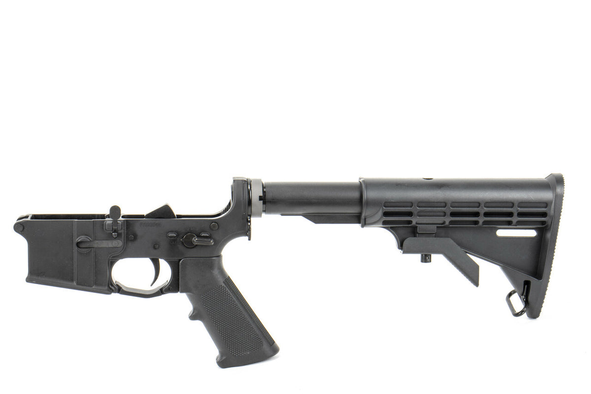PLUMCRAZY MOD-A Complete Multi-Cal AR-15 Aluminum Lower Receiver w/M4 Buttstock