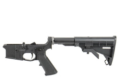 PLUMCRAZY MOD-A Complete Multi-Cal AR-15 Aluminum Lower Receiver w/M4 Buttstock