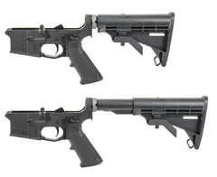 PLUMCRAZY MOD-A Complete Multi-Cal AR-15 Aluminum Lower Receiver w/M4 Buttstock