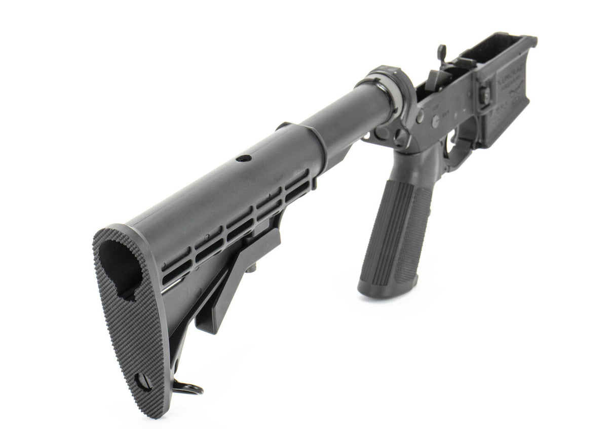 PLUMCRAZY MOD-A Complete Multi-Cal AR-15 Aluminum Lower Receiver w/M4 Buttstock