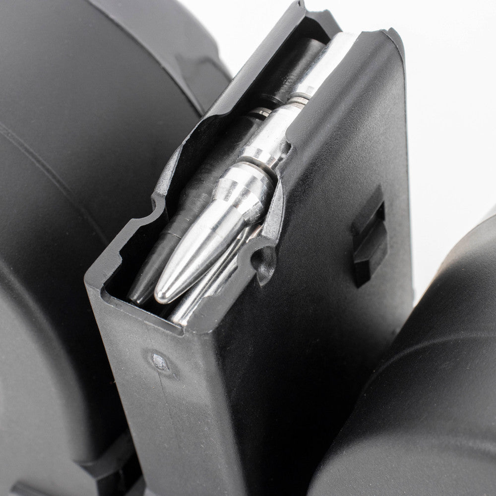 RWB AR-15  100 Round Dual Drum Magazine .223 With Reinforced Feed Lips - Black/Black