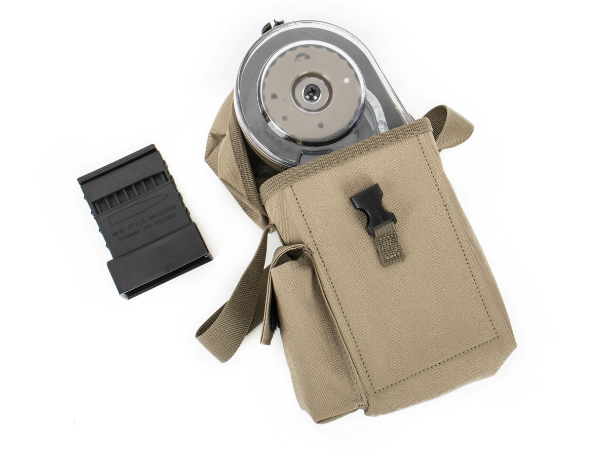 RWB AR-15 100 Round Dual Drum Magazine .223/5.56 with Reinforced Feed Lips in Desert Tan