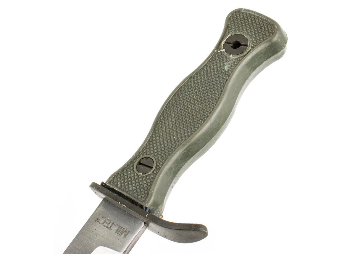 German Army Combat Fixed Blade Knife with Metal Sheath and Leather Hanger - New