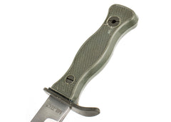 German Army Combat Fixed Blade Knife with Metal Sheath and Leather Hanger - New