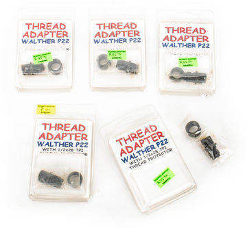 Walther P22 Thread Adapter w/ 1/2x28 TPI Thread Protector - 5 pk