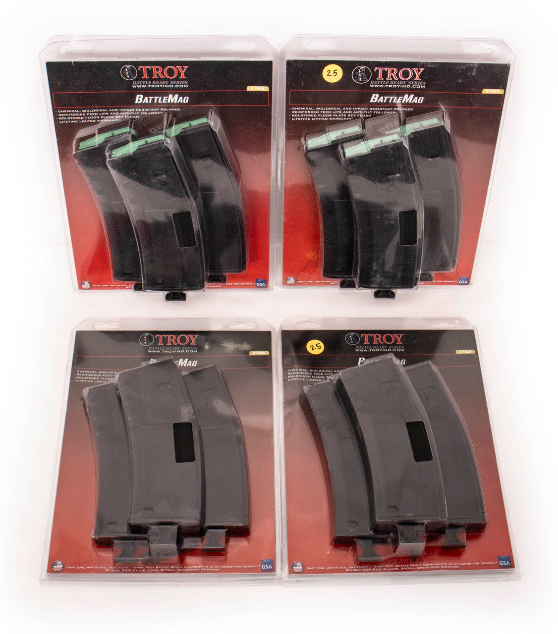 Troy Industries BattleMag Triple Pack 5.56x45mm NATO 30rd Magazine  - 4 Pack
